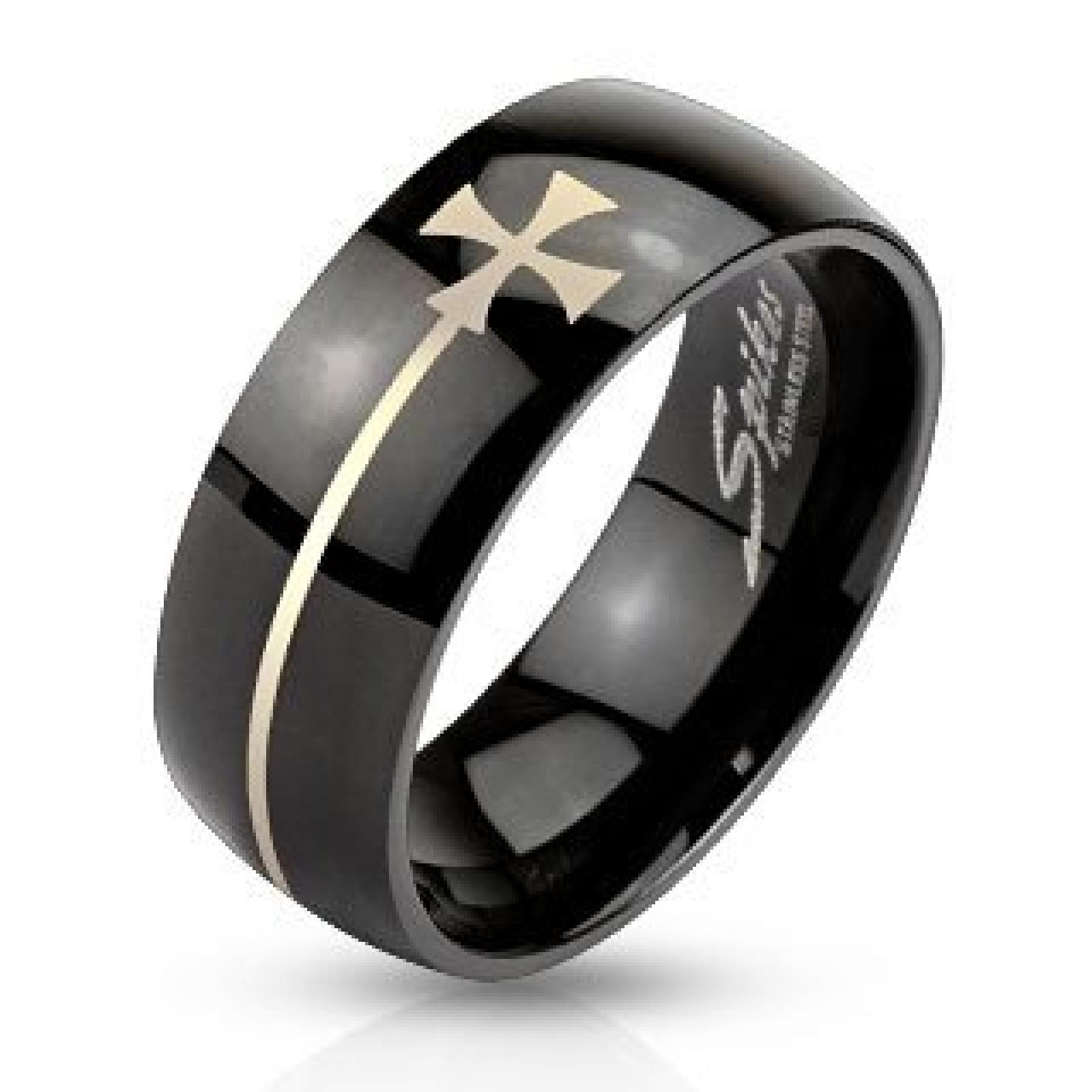 Coolbodyart Unisex Edelstahl Ring schwarz "Eiserne Kreuz" verf&uuml;gbare Ringgr&ouml;&szlig;en 60 (19) - 72 (23) 